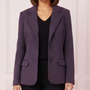 Eddie Bauer Angora Rabbit Hair And Wool Blazer Small Purple Vintage Y2K